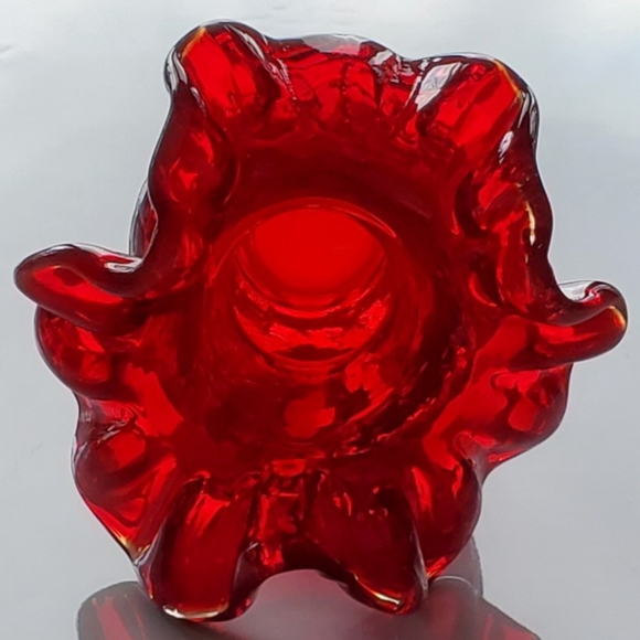 Kanawha Cadmium Crackle 5" Ruffle Vase - Picture 15 of 16